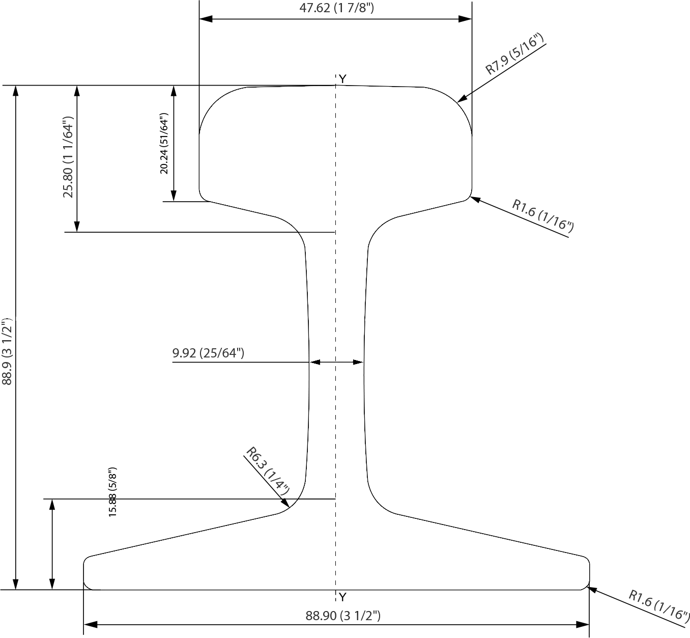 ASCE 40 RAIL DRAWING
